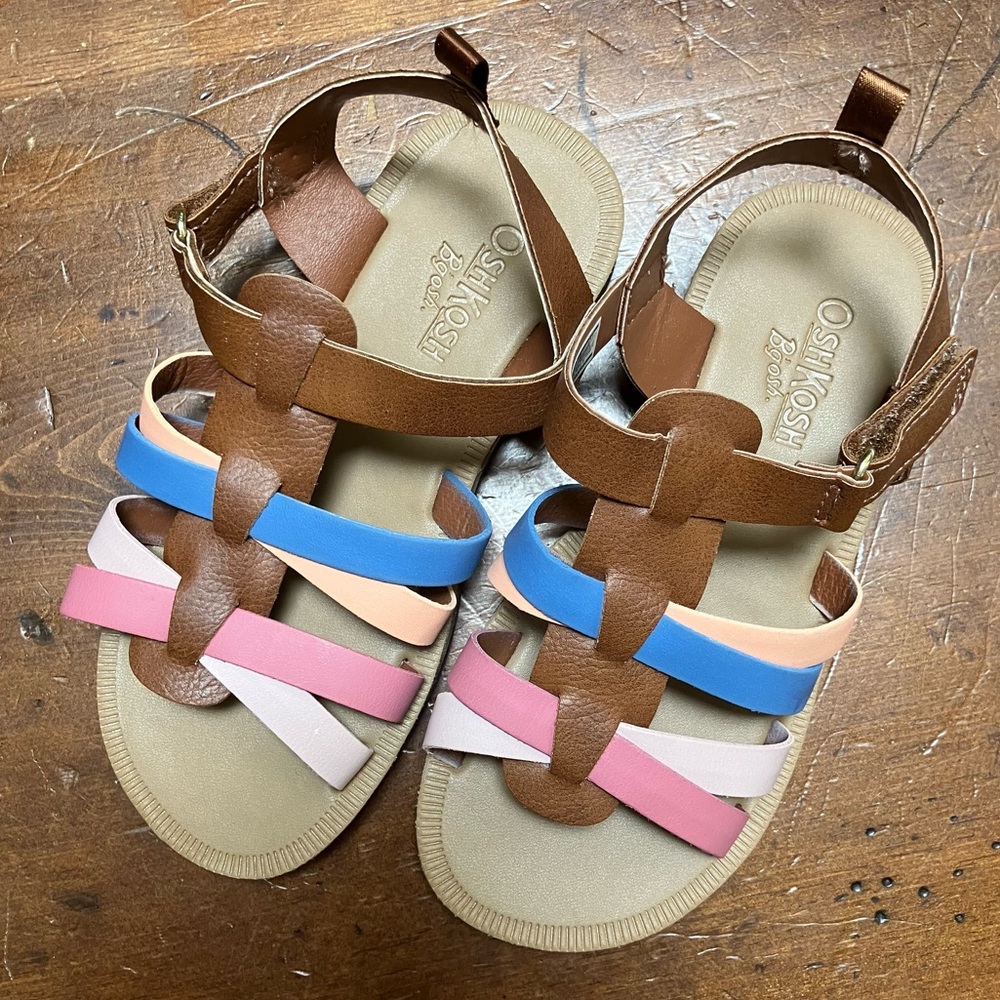 OshKosh B'Gosh Girl Amelie Sandal Sz 11 Multicolor New Without Tags